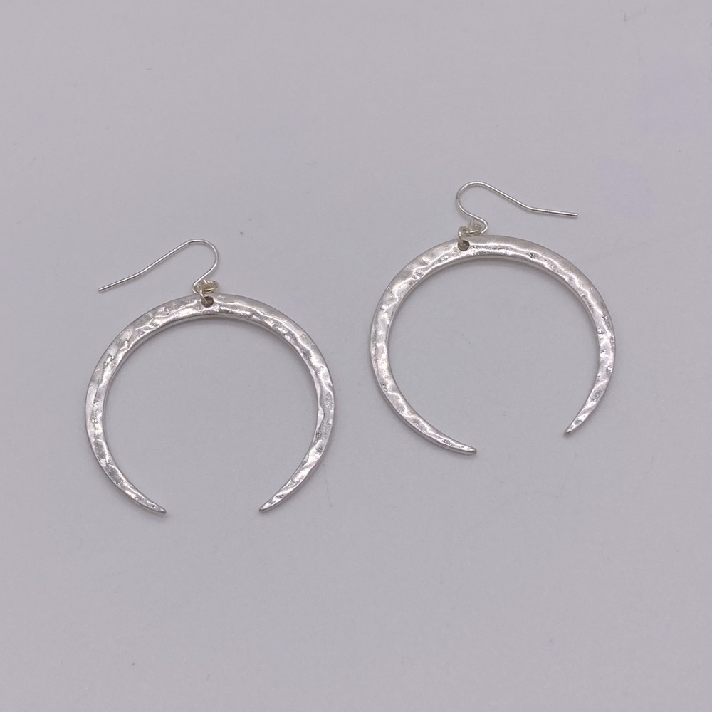 Silver Crescent Earrings